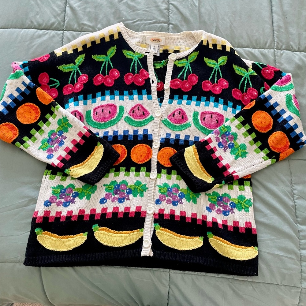 Talbots Colorful Fruit Pattern Women's Sweater